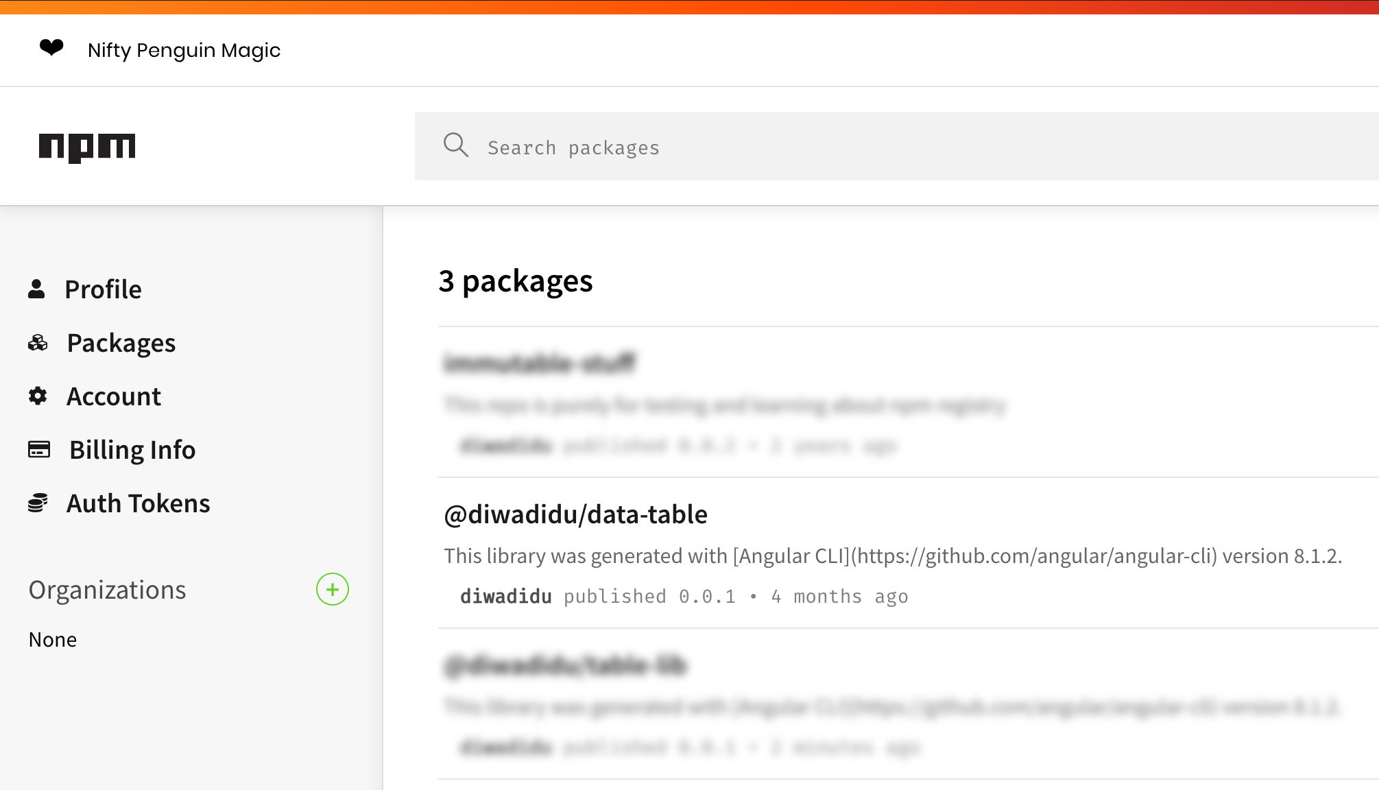 Screenshot of the library in your package repo