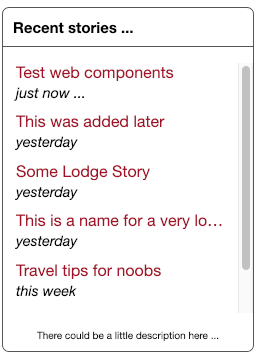 Screenshot of the web component